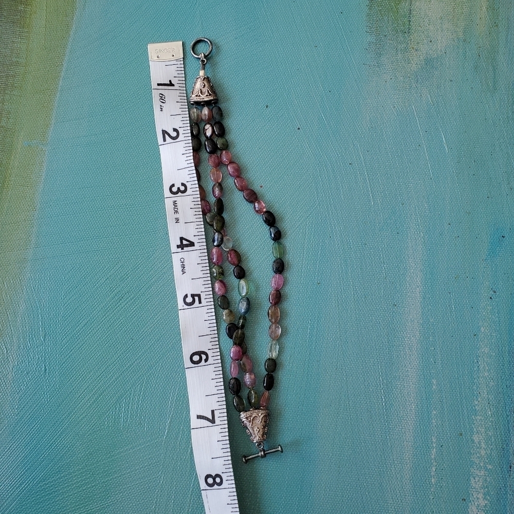 Tourmaline Necklace w/ Glass Cabochon & Bracket - Picture 15 of 16